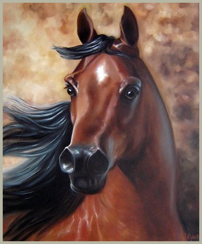 PINTURA EM TELA CAVALO N. RIGHETTI ARTE CAVALOS PINTURA A LEO