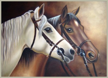 CAVALO PINTURA EM TELA CAVALO N. RIGHETTI ARTE CAVALOS PINTURA A LEO