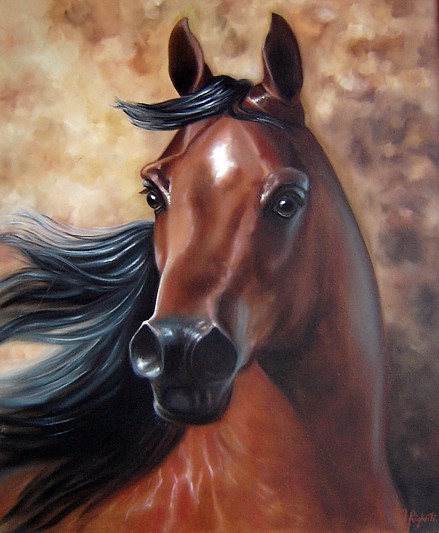 PINTURA EM TELA CAVALO N. RIGHETTI ARTE CAVALOS A LEO