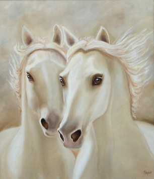 PINTURA EM TELA CAVALO N. RIGHETTI ARTE CAVALOS PINTURA A LEO